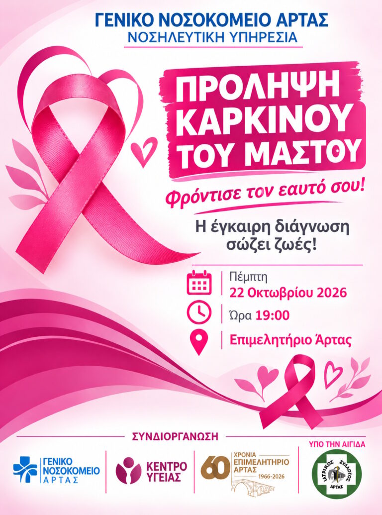 Ενημερωτική εκδήλωση για την πρόληψη και την έγκαιρη διάγνωση του καρκίνου του μαστού
